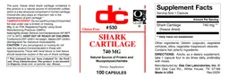 Label for Shark Cartilage 740 mg