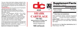 Label for Shark Cartilage 750