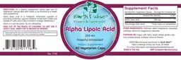 Label for Alpha Lipoic Acid 250 mg