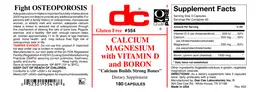Label for Calcium Magnesium with Vitamin D and Boron
