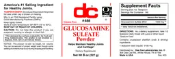 Label for Glucosamine Sulfate Powder