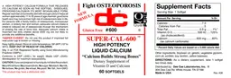Label for Super-Cal-600