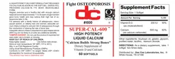 Label for Super-Cal-600
