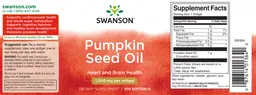 Label for Pumpkin Seed Oil 1,000 mg