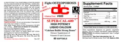 Label for Super-Cal-600