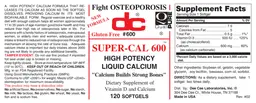 Label for Super-Cal-600