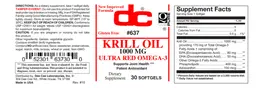 Label for Krill Oil 1000 mg Ultra Red Omega-3