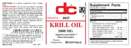 Label for Krill Oil 1000 mg