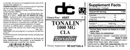 Label for Tonalin 1000 mg CLA