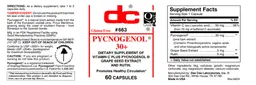 Label for Pycnogenol 30+