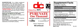 Label for Pyruvate One Thousand