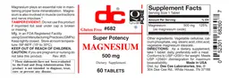 Label for Magnesium 500 mg