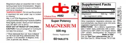 Label for Magnesium 500 mg