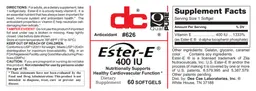 Label for Ester-E 400 IU