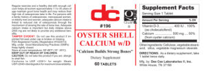 Label for Oyster Shell Calcium w/D