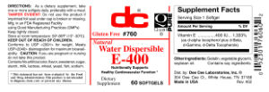 Label for Natural Water Dispersible E-400
