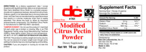 Label for Modified Citrus Pectin Powder