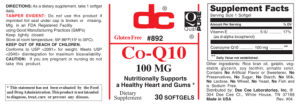 Label for Co-Q10 100 mg