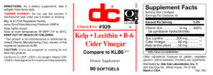 Kelp - Lecithin - B-6 Cider Vinegar