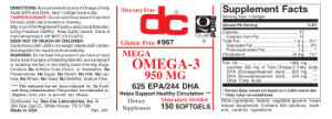 Label for Mega Omega-3 950 mg