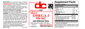 Label for Mega Omega-3 950 mg