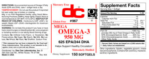 Label for Mega Omega-3 950 mg