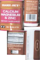 Label for Calcium Magnesium & Zinc