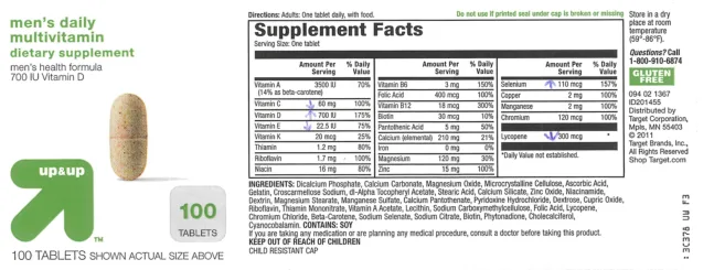 Label for Men's Daily Multivitamin