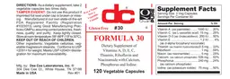 Label for Formula 30