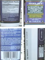Label for Acidophilus & Probiotic Complex