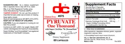 Label for Pyruvate One Thousand