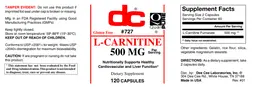 Label for L-Carnitine 500 mg