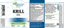 Label for Krill Oil 1200 mg