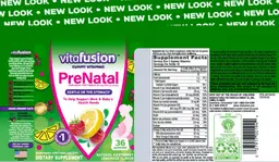 Label for PreNatal Natural Raspberry Lemonade Flavor