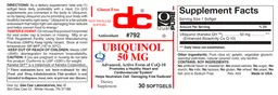 Label for Ubiquinol 50 mg