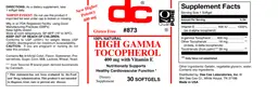 Label for High Gamma Tocopherol 400 mg