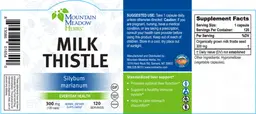 Label for Milk Thistle 300 mg