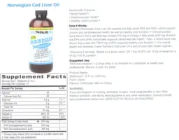 Label for Norwegian Cod Liver Oil