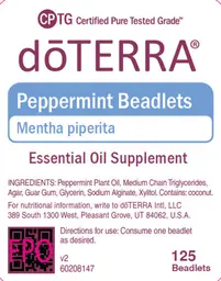 Label for Peppermint Beadlets