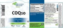 Label for CoQ10 400 mg
