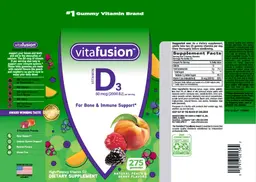 Label for Vitamin D3 50 mcg (2000 IU)