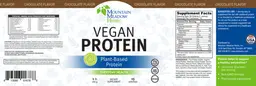 Label for Vegan Protein Chocolate Flavor