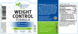 Label for Weight Control Formula