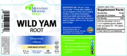 Label for Wild Yam Root