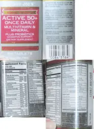 Label for Active 50+ Once Daily Multivitamin & Mineral Plus Probiotics (Digestive Support)