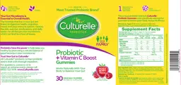Label for Probiotic + Vitamin C Boost Gummies Mixed Berry Flavor