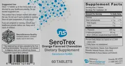 Label for SeroTrex Orange Flavored Chewables
