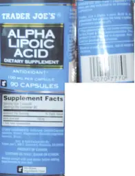 Label for Alpha Lipoic Acid