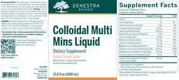Label for Colloidal Multi Mins Liquid Natural Orange Flavor