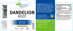 Label for Dandelion Root